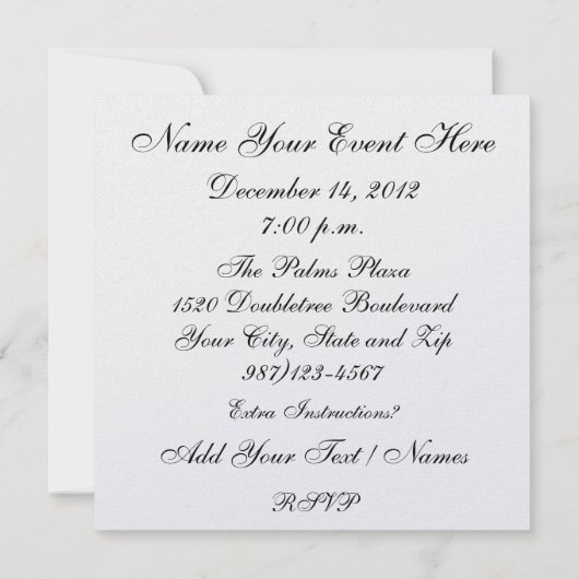 Uw aanwezigheid wordt op uitnodiging aangevraagd (Achterkant)