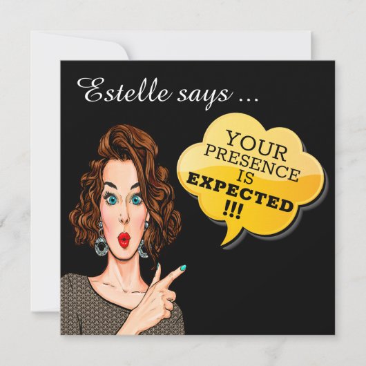 Uw aanwezigheid wordt verwacht kaart (Voorkant)