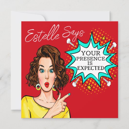 Uw aanwezigheid wordt verwacht kaart (Voorkant)