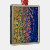 Uw achtergrond aangepaste Premium Square oranje Metalen Ornament (Rechts)