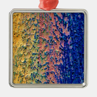 Uw achtergrond aangepaste Premium Square oranje Metalen Ornament