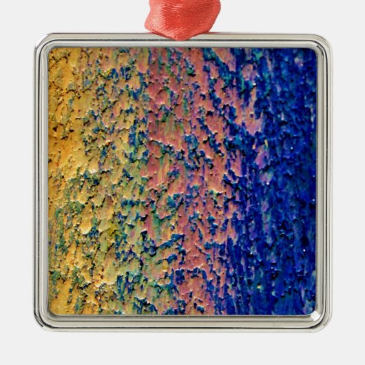 Uw achtergrond aangepaste Premium Square oranje Metalen Ornament (Voorkant)