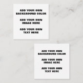 Uw achtergrondkleur, uw afbeelding, uw eigen tekst contactkaartje (Voorkant / Achterkant)