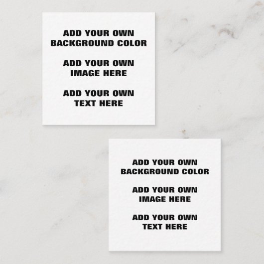 Uw achtergrondkleur, uw afbeelding, uw eigen tekst contactkaartje (Voorkant / Achterkant)