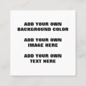 Uw achtergrondkleur, uw afbeelding, uw eigen tekst contactkaartje (Achterkant)