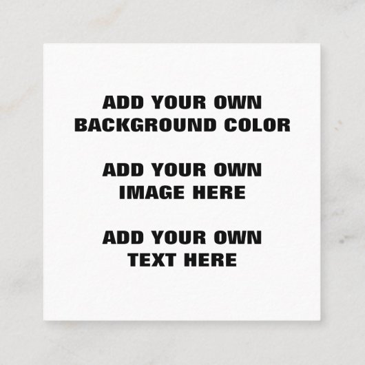 Uw achtergrondkleur, uw afbeelding, uw eigen tekst contactkaartje (Achterkant)