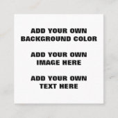 Uw achtergrondkleur, uw afbeelding, uw eigen tekst contactkaartje (Voorkant)