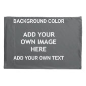 Uw achtergrondkleur, uw afbeelding, uw eigen tekst kussensloop (Achterkant)