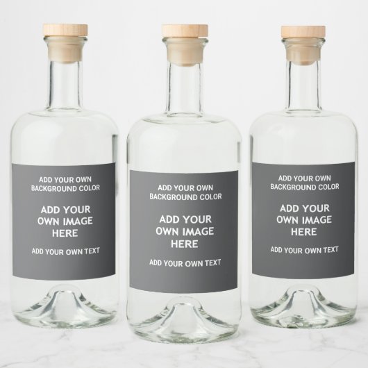 Uw achtergrondkleur, uw afbeelding, uw eigen tekst likeurfles etiket (Flessen)