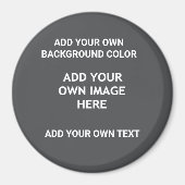 Uw achtergrondkleur, uw afbeelding, uw eigen tekst magneet (Voorkant)