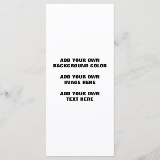 Uw achtergrondkleur, uw afbeelding, uw eigen tekst menu (Achterkant)