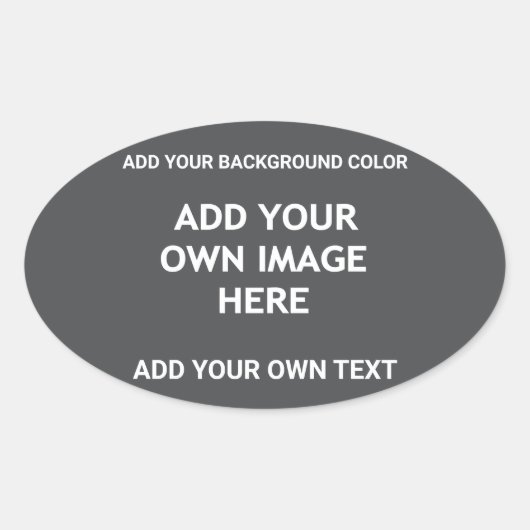 Uw achtergrondkleur, uw afbeelding, uw eigen tekst ovale sticker (Voorkant)