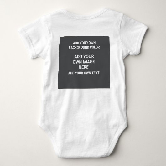 Uw achtergrondkleur, uw afbeelding, uw eigen tekst romper (Achterkant)