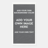 Uw achtergrondkleur, uw afbeelding, uw eigen tekst servet (Voorkant)