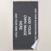 Uw achtergrondkleur, uw afbeelding, uw eigen tekst strandlaken (Voorkant)