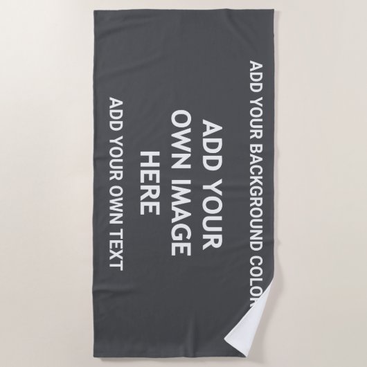 Uw achtergrondkleur, uw afbeelding, uw eigen tekst strandlaken (Voorkant)