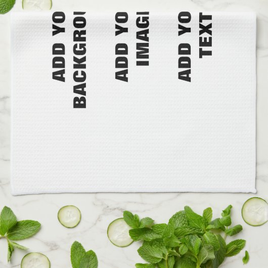 Uw achtergrondkleur, uw afbeelding, uw eigen tekst theedoek (Gevouwen)