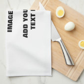 Uw achtergrondkleur, uw afbeelding, uw eigen tekst theedoek (Quarter Fold)