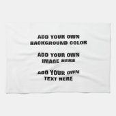 Uw achtergrondkleur, uw afbeelding, uw eigen tekst theedoek (Horizontaal)