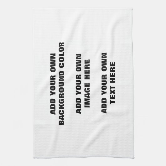 Uw achtergrondkleur, uw afbeelding, uw eigen tekst theedoek (Verticaal)