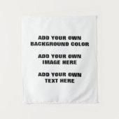 Uw achtergrondkleur, uw afbeelding, uw eigen tekst wandkleed (Voorkant)