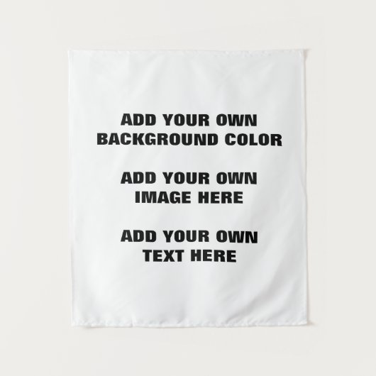 Uw achtergrondkleur, uw afbeelding, uw eigen tekst wandkleed (Voorkant)