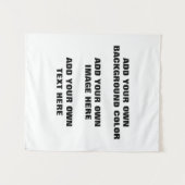 Uw achtergrondkleur, uw afbeelding, uw eigen tekst wandkleed (Voorkant (horizontaal))