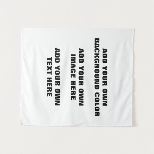 Uw achtergrondkleur, uw afbeelding, uw eigen tekst wandkleed (Voorkant (horizontaal))