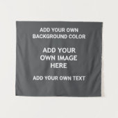 Uw achtergrondkleur, uw afbeelding, uw eigen tekst wandkleed (Voorkant (horizontaal))