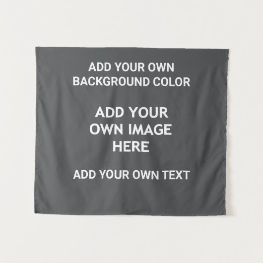 Uw achtergrondkleur, uw afbeelding, uw eigen tekst wandkleed (Voorkant (horizontaal))