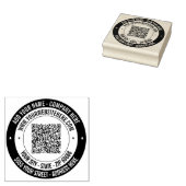 Uw adres ronde QR-code Rubber Stamp Sjabloon Rubberstempel (Gestempeld)