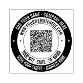 Uw adres ronde QR-code Rubber Stamp Sjabloon Rubberstempel (Afrduk)