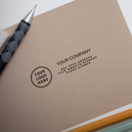 Uw adres van de Bedrijfsnaam van de Logo Zelfinktende Stempel