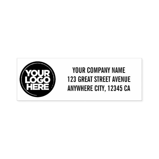 Uw adres van de Logo van uw bedrijf Zelfinktende Stempel (Design)