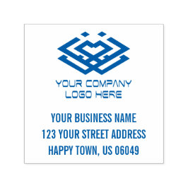 Uw adres van de Logo van uw bedrijf Zelfinktende Stempel