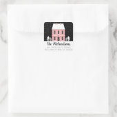 Uw adres | Winterstartpunt Vierkante Sticker (Tas)