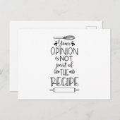 Uw advies Ontvang Funny Kitchen Quote Gezegde Briefkaart (Voorkant / Achterkant)