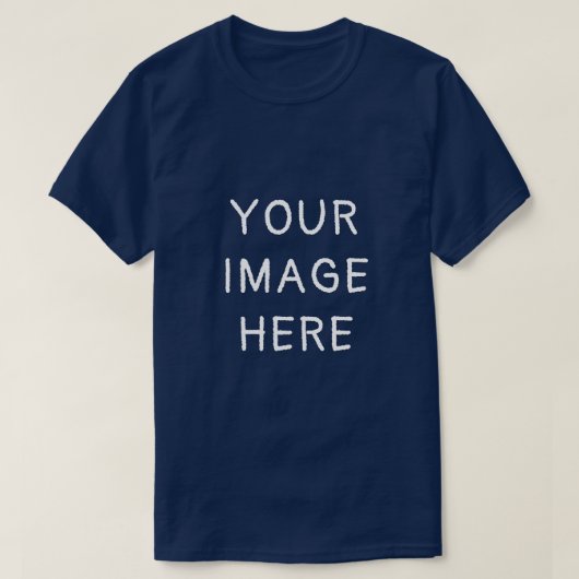 Uw Afbeelding hier - Custom Photo Navy T-shirt (Design voorkant)