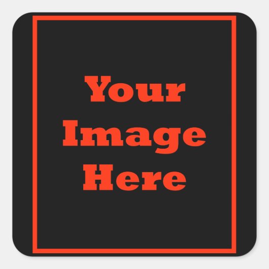 Uw Afbeelding hier (verticaal) Vierkante Sticker (Voorkant)