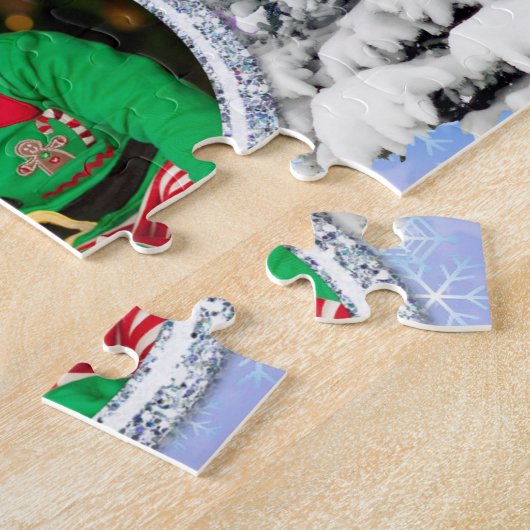 Uw Afbeelding kerstfeestdag wintersneeuwscène Legpuzzel (Zijkant)