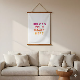 Uw Afbeelding Logo Blank White Hangend Wandkleed