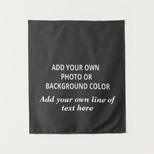 Uw afbeelding of achtergrondkleur. Jouw tekst Thro Wandkleed