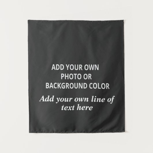 Uw afbeelding of achtergrondkleur. Jouw tekst Thro Wandkleed (Voorkant)