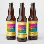 Uw afbeelding of logo hier Moderne nep gouden sjab Bier Etiket (Flessen)