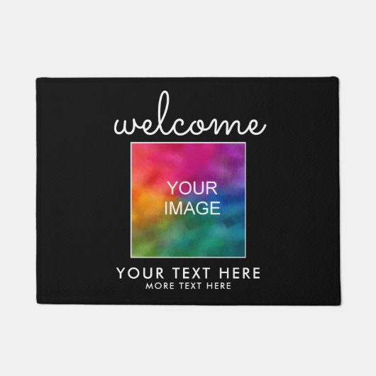 Uw Afbeelding of Logo hier Typografie Welkom Mat (Voorkant)