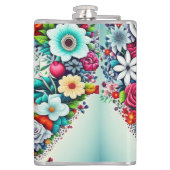 Uw Afbeelding toevoegen | Floral Heart Lijst Heupfles (Achterkant)