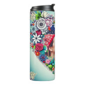 Uw Afbeelding toevoegen | Floral Heart Lijst Thermosbeker (Gedraaid links)