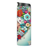 Uw Afbeelding toevoegen | Floral Heart Lijst Thermosbeker (Geroteerd rechts)