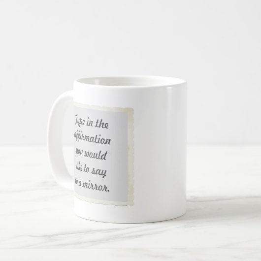 Uw affirmatie op een spiegelontwerp Mokken (Voorkant links)