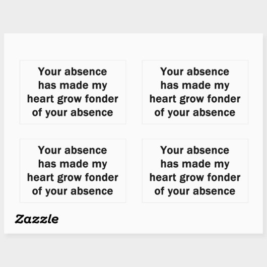 Uw afwezigheid rechthoekige sticker (Vel)